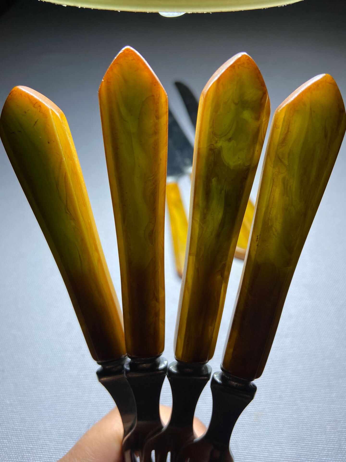 YEŞİL HARELİ ÇATAL BIÇAK SETİ